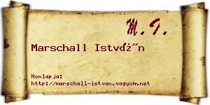 Marschall István névjegykártya